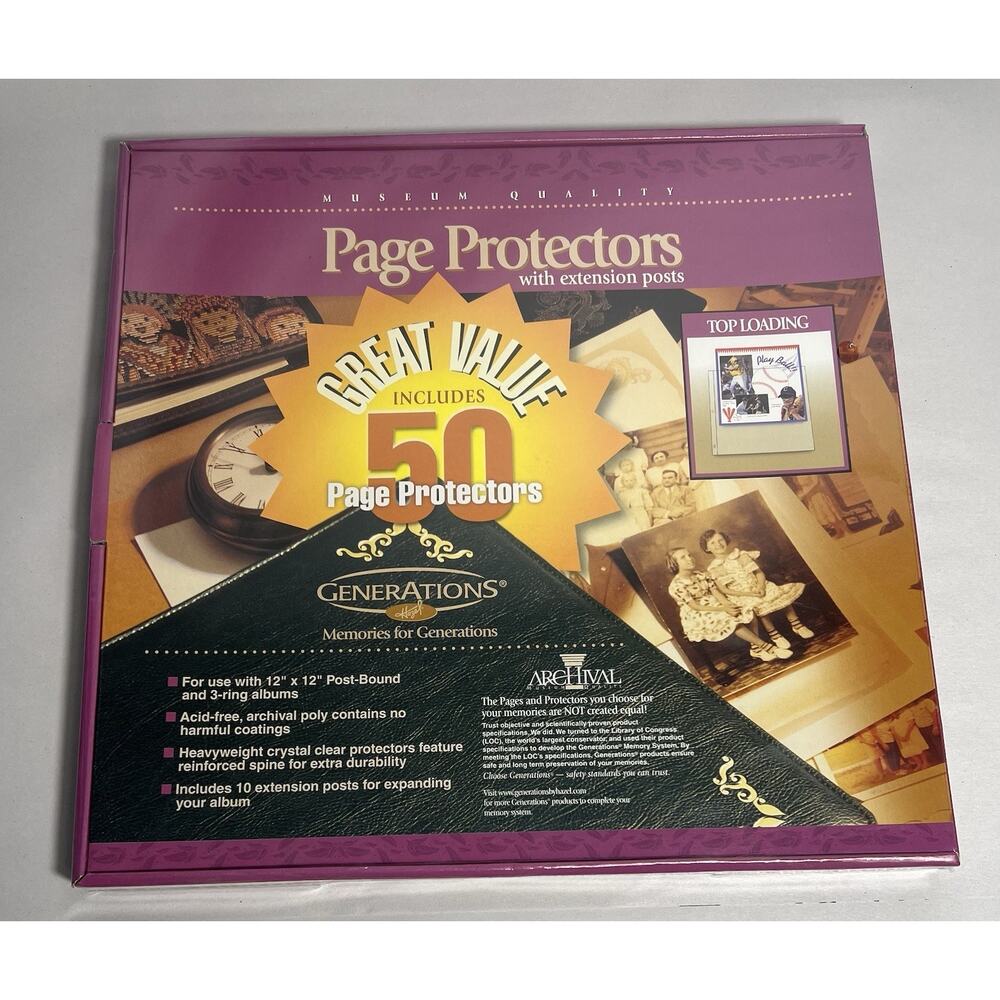 Scrapbook museum Quality page protectors & Extension Posts Paper Craft Supplies
